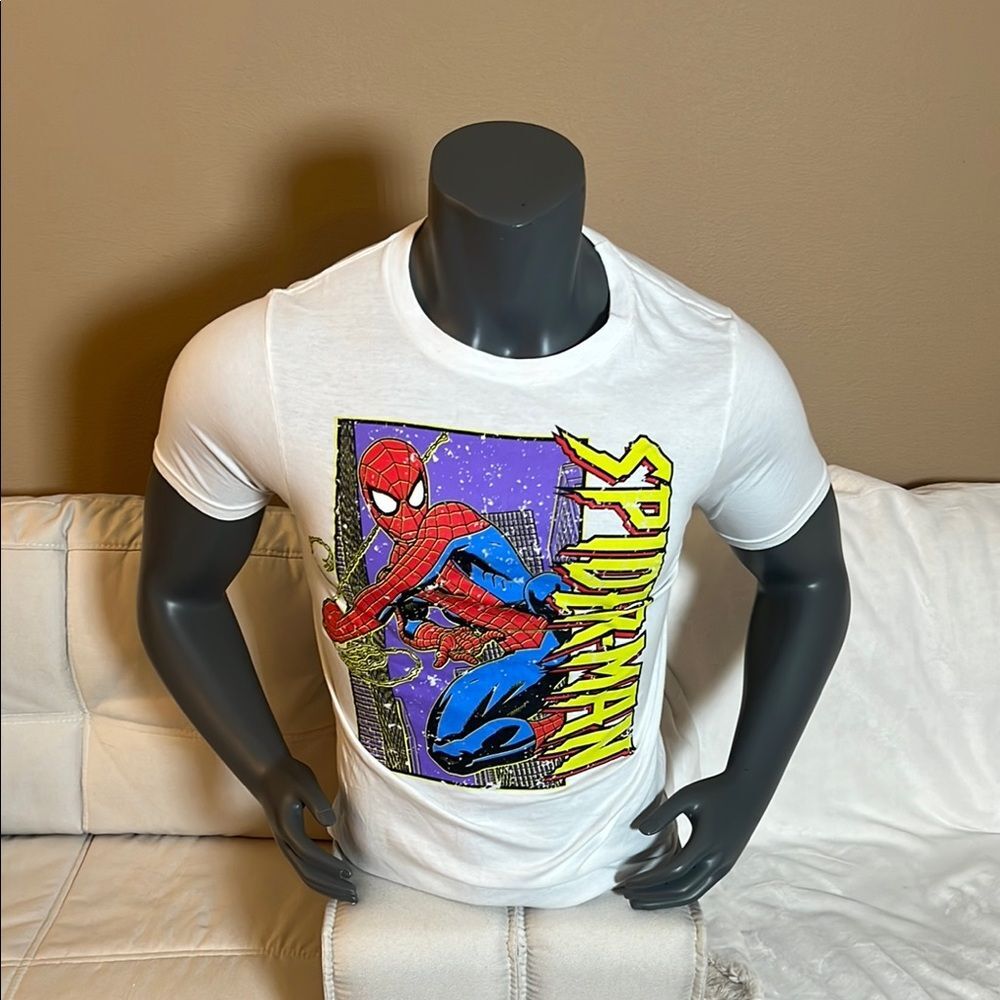 Marvel Men’s Spider-Man White & Red Short Sleeve T-Shirt Size Small